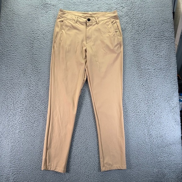 Reebok Chino Pants Mens 32x32 Khaki Polyester Tapered Performance Golf - Picture 1 of 9